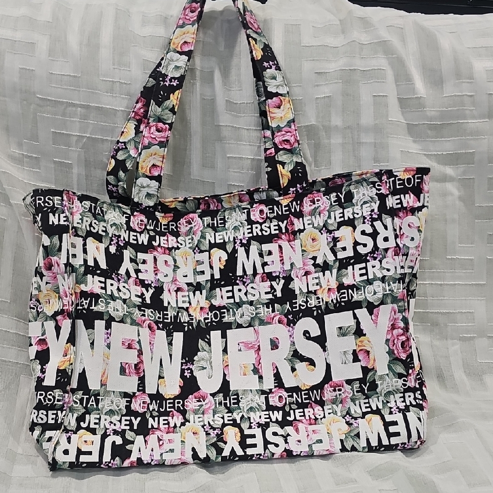 Robin Ruth Floral New Jersey Canvas Tote Bag
